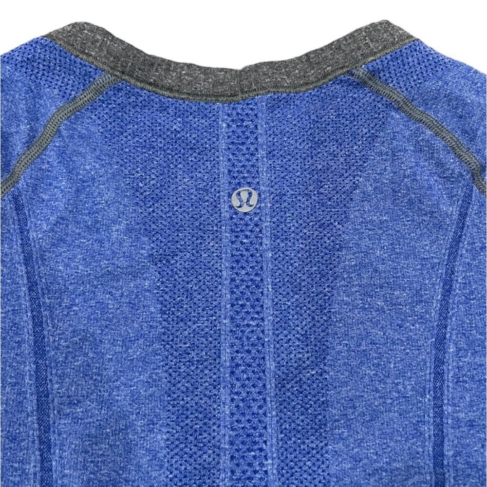 LULULEMON Swiftly Tech Long Sleeve Crew 1.0 Size 4 Blue/Heather Gray Accent
